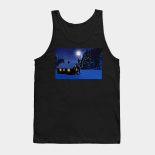 Winter Cabin Landscape Tank Top